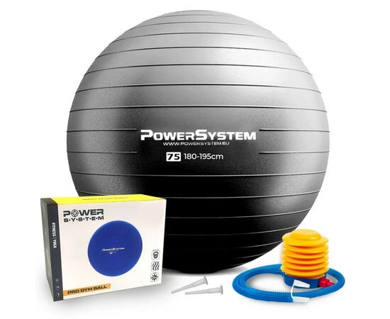 М'яч для фітнесу Power System PS-4013 O75 cm PRO Gymball Black (4013BK-0)