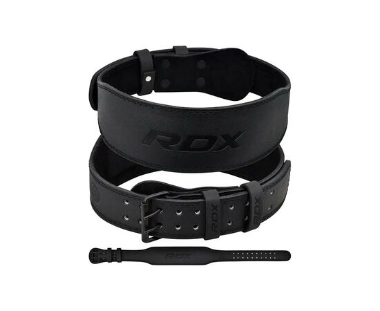Атлетический пояс RDX 4 шкіряний Full Black S (WBS-4FB-S)