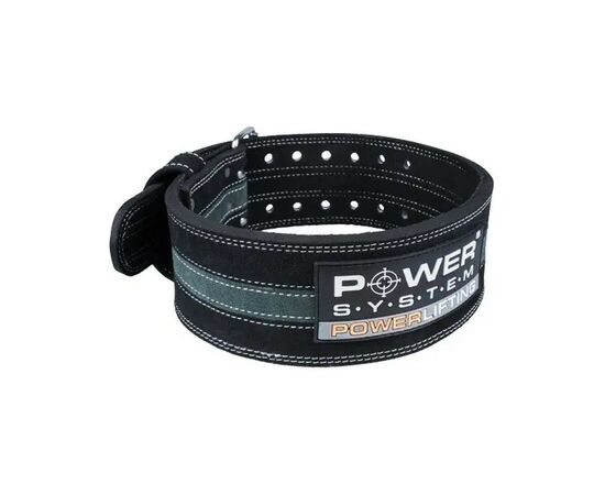 Атлетичний пояс Power System для пауерліфтингу PS-3800 PowerLifting шкіряний Black (PS-3800_2XL_Black_Grey)