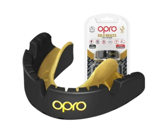 Капа Opro Gold Braces під брекети доросла Blackl/Gold 102506001 (UFC_Gold_Braces_Bl/Gold)