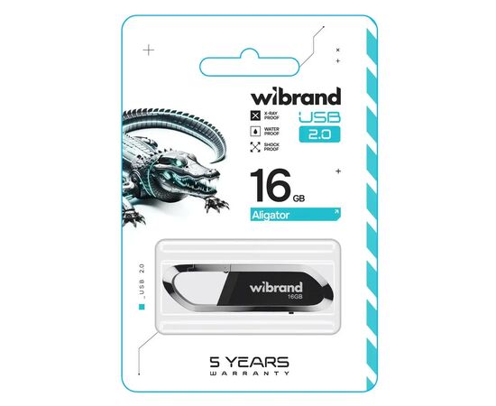 USB флеш накопитель Wibrand 16GB Aligator Black USB 2.0 (WI2.0/AL16U7B), изображение 2 USB флеш накопитель Wibrand 16GB Aligator Black USB 2.0 (WI2.0/AL16U7B), изображение 2