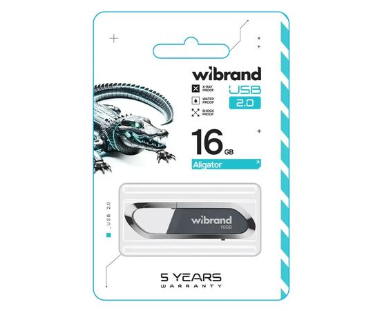 USB флеш накопитель Wibrand 16GB Aligator Grey USB 2.0 (WI2.0/AL16U7G), изображение 2 USB флеш накопитель Wibrand 16GB Aligator Grey USB 2.0 (WI2.0/AL16U7G), изображение 2