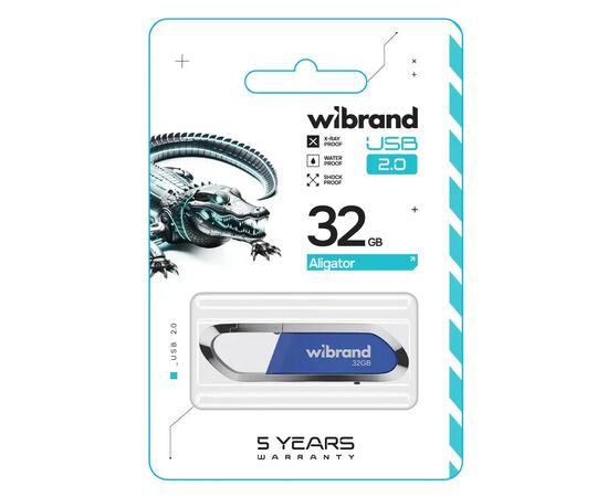 USB флеш накопитель Wibrand 32GB Aligator Blue USB 2.0 (WI2.0/AL32U7U), изображение 2 USB флеш накопитель Wibrand 32GB Aligator Blue USB 2.0 (WI2.0/AL32U7U), изображение 2