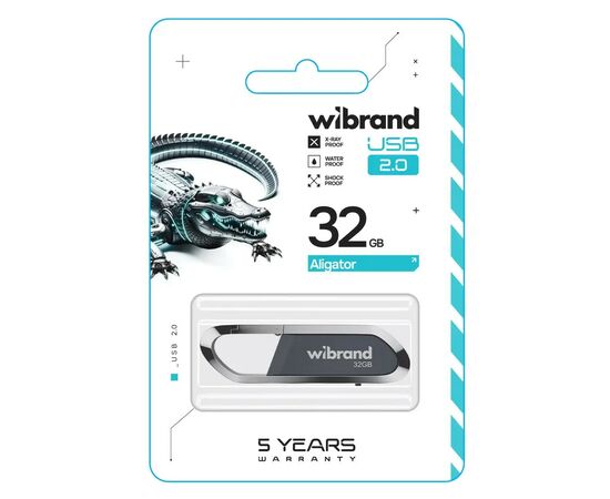 USB флеш накопитель Wibrand 32GB Aligator Grey USB 2.0 (WI2.0/AL32U7G), изображение 2 USB флеш накопитель Wibrand 32GB Aligator Grey USB 2.0 (WI2.0/AL32U7G), изображение 2