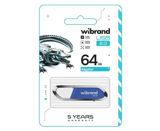USB флеш накопитель Wibrand 64GB Aligator Blue USB 2.0 (WI2.0/AL64U7U), изображение 2 USB флеш накопитель Wibrand 64GB Aligator Blue USB 2.0 (WI2.0/AL64U7U), изображение 2