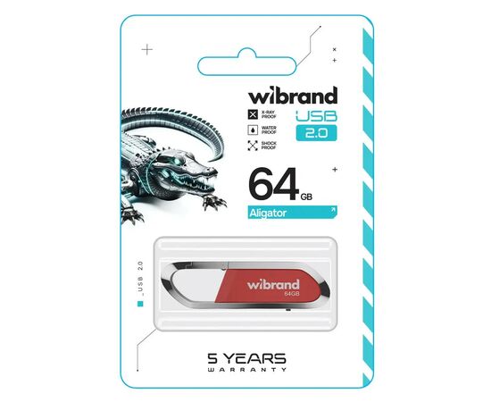 USB флеш накопитель Wibrand 64GB Aligator Red USB 2.0 (WI2.0/AL64U7DR), изображение 2 USB флеш накопитель Wibrand 64GB Aligator Red USB 2.0 (WI2.0/AL64U7DR), изображение 2