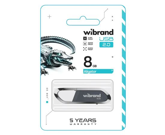 USB флеш накопитель Wibrand 8GB Aligator Grey USB 2.0 (WI2.0/AL8U7G), изображение 2 USB флеш накопитель Wibrand 8GB Aligator Grey USB 2.0 (WI2.0/AL8U7G), изображение 2