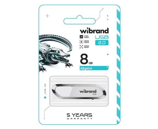 USB флеш накопитель Wibrand 8GB Aligator White USB 2.0 (WI2.0/AL8U7W), изображение 2 USB флеш накопитель Wibrand 8GB Aligator White USB 2.0 (WI2.0/AL8U7W), изображение 2