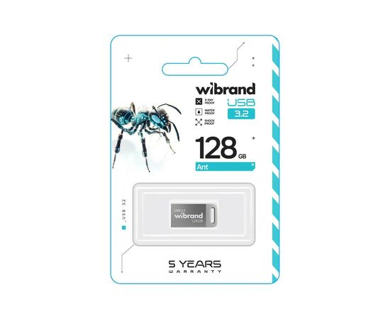 USB флеш накопитель Wibrand 128GB Ant Silver USB 3.2 Gen 1 (USB 3.0) (WI3.2/AN128M4S), изображение 2 USB флеш накопитель Wibrand 128GB Ant Silver USB 3.2 Gen 1 (USB 3.0) (WI3.2/AN128M4S), изображение 2
