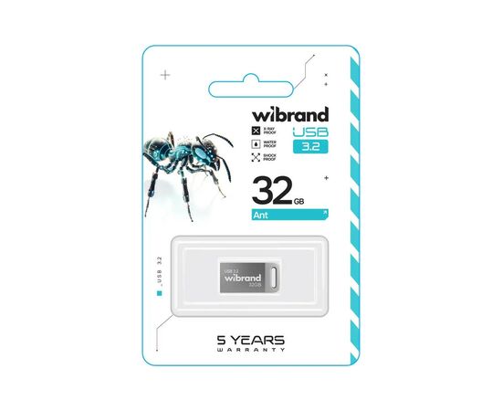 USB флеш накопитель Wibrand 32GB Ant Silver USB 3.2 Gen 1 (USB 3.0) (WI3.2/AN32M4S), изображение 2 USB флеш накопитель Wibrand 32GB Ant Silver USB 3.2 Gen 1 (USB 3.0) (WI3.2/AN32M4S), изображение 2