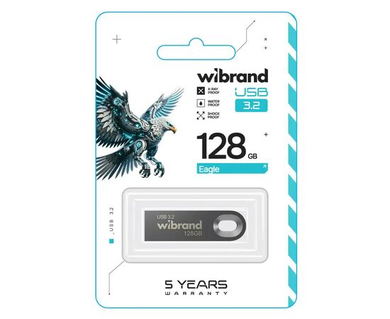 USB флеш накопитель Wibrand 128GB Eagle Grey USB 3.2 Gen 1 (USB 3.0) (WI3.2/EA128U10G), изображение 2 USB флеш накопитель Wibrand 128GB Eagle Grey USB 3.2 Gen 1 (USB 3.0) (WI3.2/EA128U10G), изображение 2