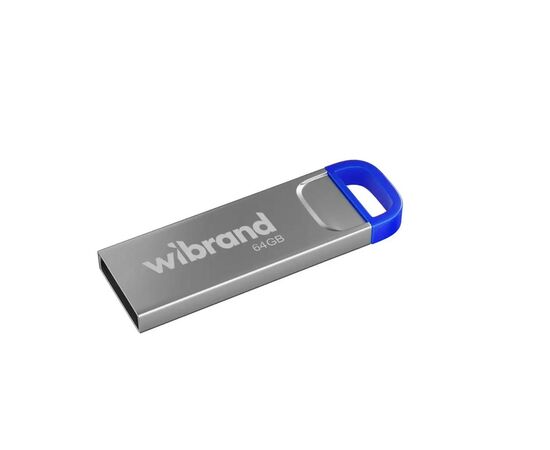 USB флеш накопичувач Wibrand 64GB Falcon Silver-Blue USB 2.0 (WI2.0/FA64U7U)