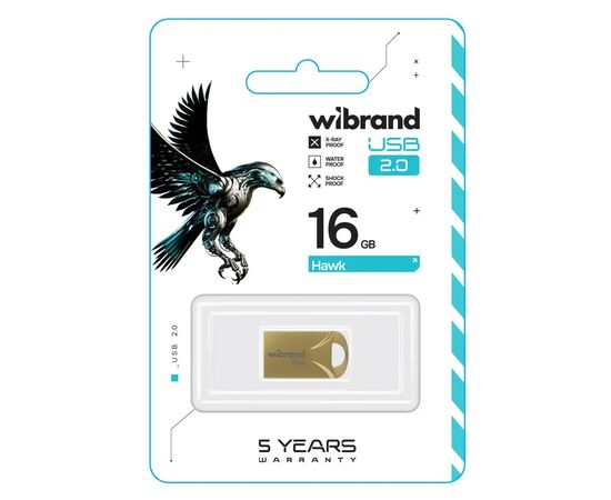 USB флеш накопитель Wibrand 16GB Hawk Gold USB 2.0 (WI2.0/HA16M1G), изображение 2 USB флеш накопитель Wibrand 16GB Hawk Gold USB 2.0 (WI2.0/HA16M1G), изображение 2
