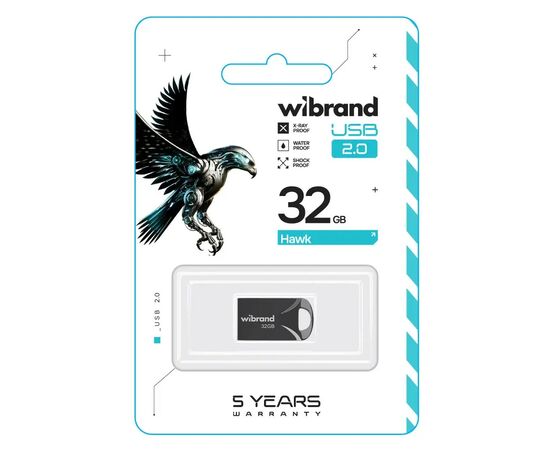 USB флеш накопитель Wibrand 32GB Hawk Black USB 2.0 (WI2.0/HA32M1B), изображение 2 USB флеш накопитель Wibrand 32GB Hawk Black USB 2.0 (WI2.0/HA32M1B), изображение 2