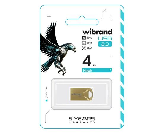 USB флеш накопитель Wibrand 4GB Hawk Gold USB 2.0 (WI2.0/HA4M1G), изображение 2 USB флеш накопитель Wibrand 4GB Hawk Gold USB 2.0 (WI2.0/HA4M1G), изображение 2