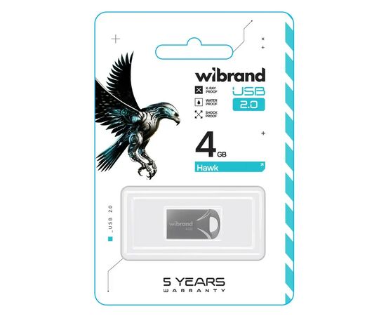 USB флеш накопитель Wibrand 4GB Hawk Silver USB 2.0 (WI2.0/HA4M1S), изображение 2 USB флеш накопитель Wibrand 4GB Hawk Silver USB 2.0 (WI2.0/HA4M1S), изображение 2