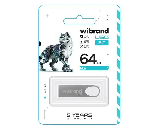 USB флеш накопитель Wibrand 64GB Irbis Silver USB 2.0 (WI2.0/IR64U3S), изображение 2 USB флеш накопитель Wibrand 64GB Irbis Silver USB 2.0 (WI2.0/IR64U3S), изображение 2