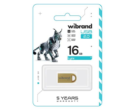 USB флеш накопитель Wibrand 16GB lynx Gold USB 2.0 (WI2.0/LY16M2G), изображение 2 USB флеш накопитель Wibrand 16GB lynx Gold USB 2.0 (WI2.0/LY16M2G), изображение 2