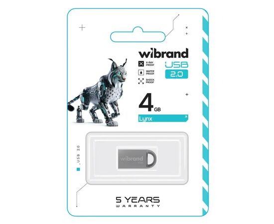 USB флеш накопитель Wibrand 4GB lynx Silver USB 2.0 (WI2.0/LY4M2S), изображение 2 USB флеш накопитель Wibrand 4GB lynx Silver USB 2.0 (WI2.0/LY4M2S), изображение 2