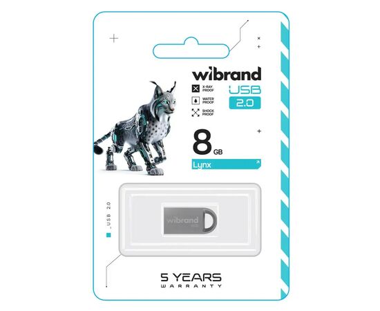 USB флеш накопитель Wibrand 8GB lynx Silver USB 2.0 (WI2.0/LY8M2S), изображение 2 USB флеш накопитель Wibrand 8GB lynx Silver USB 2.0 (WI2.0/LY8M2S), изображение 2