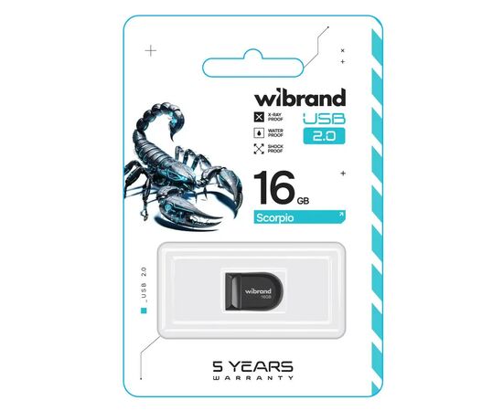 USB флеш накопитель Wibrand 8GB Scorpio Black USB 2.0 (WI2.0/SC16M3B), изображение 2 USB флеш накопитель Wibrand 8GB Scorpio Black USB 2.0 (WI2.0/SC16M3B), изображение 2