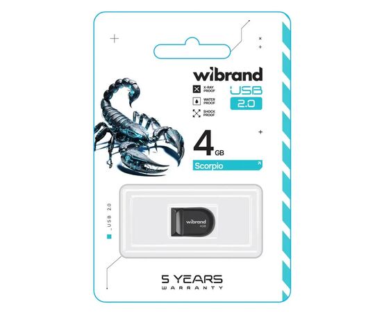 USB флеш накопитель Wibrand 4GB Scorpio Black USB 2.0 (WI2.0/SC4M3B), изображение 2 USB флеш накопитель Wibrand 4GB Scorpio Black USB 2.0 (WI2.0/SC4M3B), изображение 2