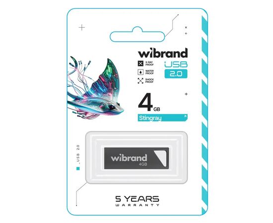 USB флеш накопитель Wibrand 4GB Stingray Grey USB 2.0 (WI2.0/ST4U5G), изображение 2 USB флеш накопитель Wibrand 4GB Stingray Grey USB 2.0 (WI2.0/ST4U5G), изображение 2