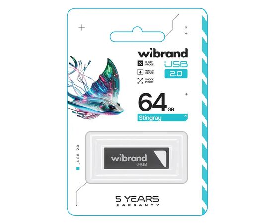USB флеш накопитель Wibrand 64GB Stingray Grey USB 2.0 (WI2.0/ST64U5G), изображение 2 USB флеш накопитель Wibrand 64GB Stingray Grey USB 2.0 (WI2.0/ST64U5G), изображение 2