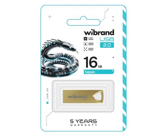 USB флеш накопитель Wibrand 16GB Taipan Gold USB 2.0 (WI2.0/TA16U2G), изображение 2 USB флеш накопитель Wibrand 16GB Taipan Gold USB 2.0 (WI2.0/TA16U2G), изображение 2