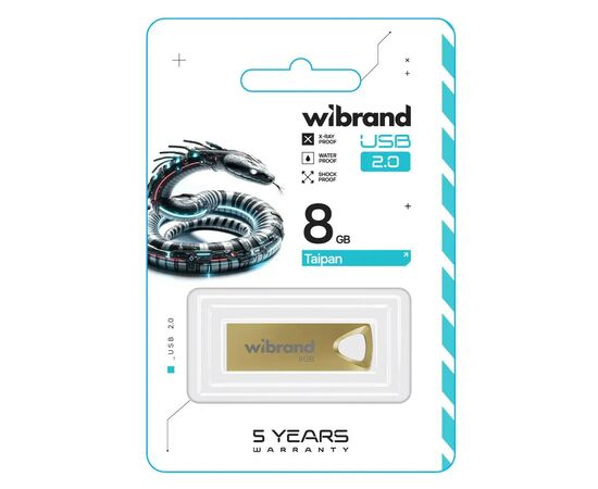 USB флеш накопитель Wibrand 8GB Taipan Gold USB 2.0 (WI2.0/TA8U2G), изображение 2 USB флеш накопитель Wibrand 8GB Taipan Gold USB 2.0 (WI2.0/TA8U2G), изображение 2