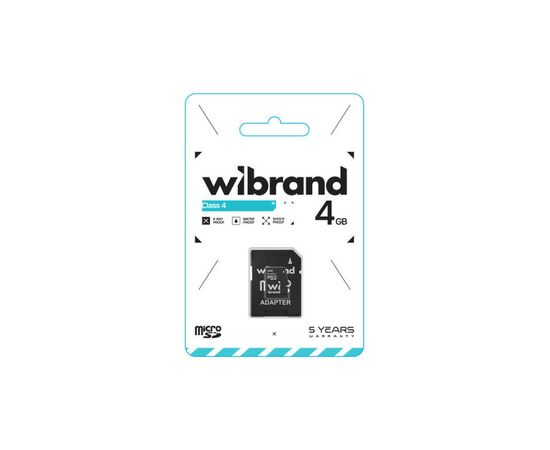 Карта памяти Wibrand 4GB microSD class 4 (WICDC4/4GB-A), изображение 2 Карта памяти Wibrand 4GB microSD class 4 (WICDC4/4GB-A), изображение 2