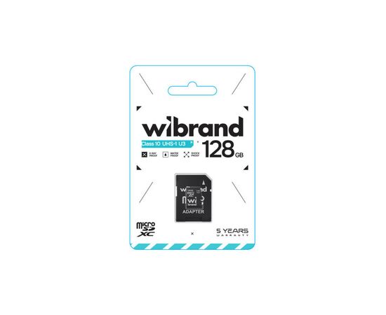 Карта памяти Wibrand 128GB mictoSD class 10 UHS-I U3 (WICDHU3/128GB-A), изображение 2 Карта памяти Wibrand 128GB mictoSD class 10 UHS-I U3 (WICDHU3/128GB-A), изображение 2
