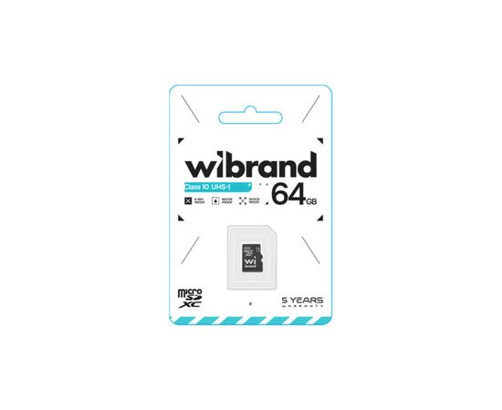 Карта памяти Wibrand 64GB mictoSD class 10 UHS-I (WICDXU1/64GB), изображение 2 Карта памяти Wibrand 64GB mictoSD class 10 UHS-I (WICDXU1/64GB), изображение 2
