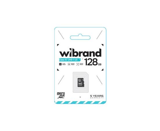 Карта памяти Wibrand 128GB mictoSD class 10 UHS-I U3 (WICDHU3/128GB), изображение 2 Карта памяти Wibrand 128GB mictoSD class 10 UHS-I U3 (WICDHU3/128GB), изображение 2