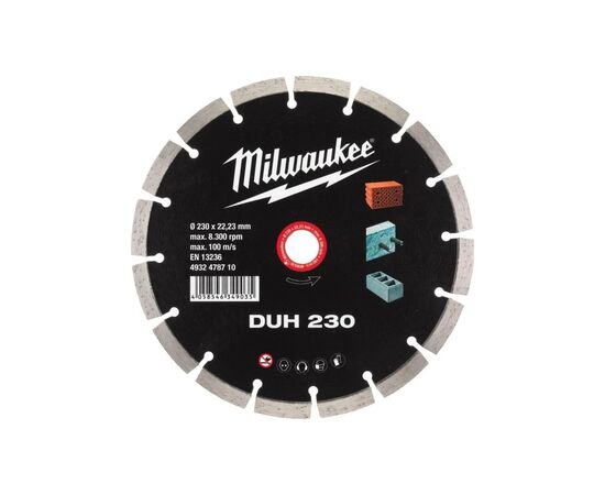 Круг отрезной Milwaukee DUH 230, алмазный для твердого бетона (4932478710)
