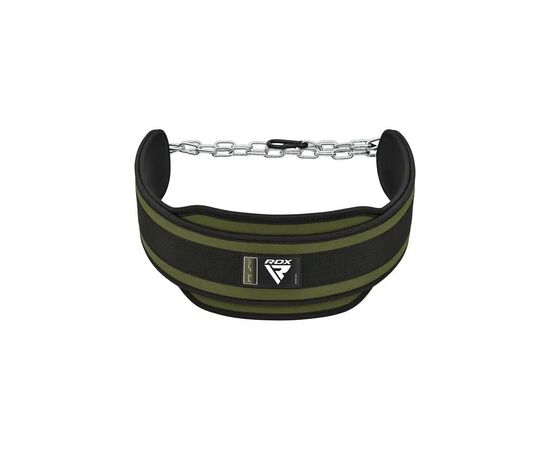 Обважнювач RDX Пояс з ланцюгом T7 Pro Dipping Belt 2 Layer неопреновий Army Green (WDB-T7AG)