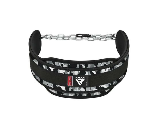 Обважнювач RDX Пояс з ланцюгом T7 Pro Dipping Belt 2 Layer неопреновий Camo Grey (WDB-T7CG)