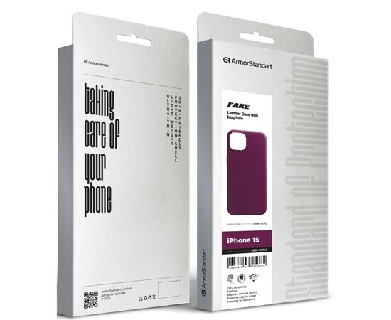 Чехол для мобильного телефона Armorstandart FAKE Leather Case Apple iPhone 15 Deep Purple (ARM76290), изображение 5