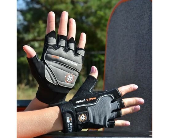 Рукавички для фітнесу Power System PS-2580 Mans Power Black/Grey XXL (PS-2580_2XL_Black-grey), зображення 5 Рукавички для фітнесу Power System PS-2580 Mans Power Black/Grey XXL (PS-2580_2XL_Black-grey), зображення 5