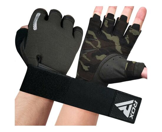 Рукавички для фітнесу RDX T2 Half Brown M (WGA-T2HBR-M), зображення 4 Рукавички для фітнесу RDX T2 Half Brown M (WGA-T2HBR-M), зображення 4