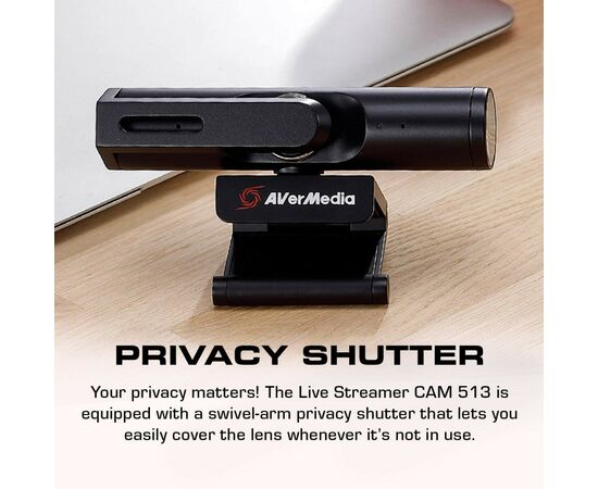 Веб-камера AVerMedia Live Streamer CAM PW513 4K Black (61PW513000AC), изображение 8 Веб-камера AVerMedia Live Streamer CAM PW513 4K Black (61PW513000AC), изображение 8