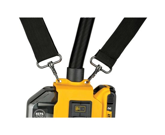 Пылесос строительный DeWALT 18В XR Li-Ion, HEPA Filter, 1.65 кг (без АКБ и ЗУ) (DWH161N), изображение 3 Пылесос строительный DeWALT 18В XR Li-Ion, HEPA Filter, 1.65 кг (без АКБ и ЗУ) (DWH161N), изображение 3