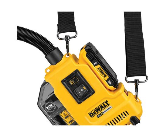 Пылесос строительный DeWALT 18В XR Li-Ion, HEPA Filter, 1.65 кг (без АКБ и ЗУ) (DWH161N), изображение 4 Пылесос строительный DeWALT 18В XR Li-Ion, HEPA Filter, 1.65 кг (без АКБ и ЗУ) (DWH161N), изображение 4