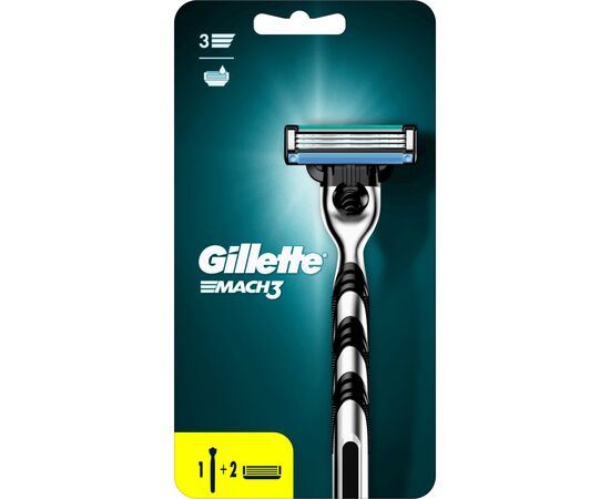 Бритва Gillette Mach3 с 2 сменными картриджами (7702018020706/7702018020676), изображение 2 Бритва Gillette Mach3 с 2 сменными картриджами (7702018020706/7702018020676), изображение 2