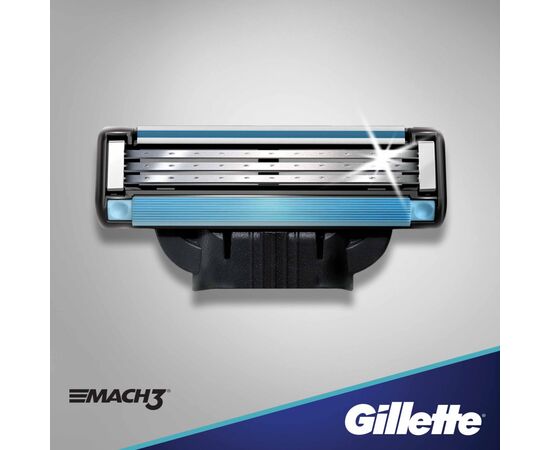Бритва Gillette Mach3 с 2 сменными картриджами (7702018020706/7702018020676), изображение 6 Бритва Gillette Mach3 с 2 сменными картриджами (7702018020706/7702018020676), изображение 6