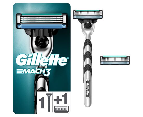 Бритва Gillette Mach3 с 2 сменными картриджами (7702018020706/7702018020676)