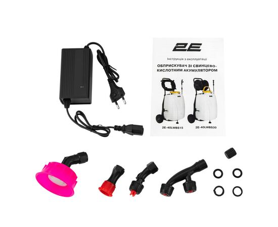 Опрыскиватель 2E AquaSpray 40LR 40л, 12В, 1х12Ah, 7бар, 2.9л/мин, шланг 15м, на колесах (2E-40LWBS15), изображение 11 Опрыскиватель 2E AquaSpray 40LR 40л, 12В, 1х12Ah, 7бар, 2.9л/мин, шланг 15м, на колесах (2E-40LWBS15), изображение 11