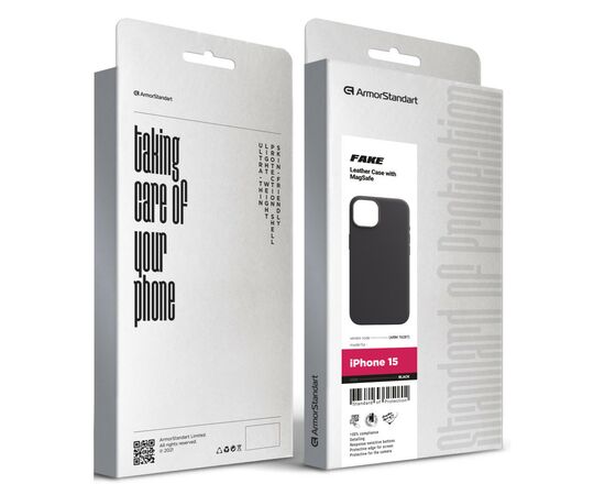 Чехол для мобильного телефона Armorstandart FAKE Leather Case Apple iPhone 15 Black (ARM76287), изображение 5