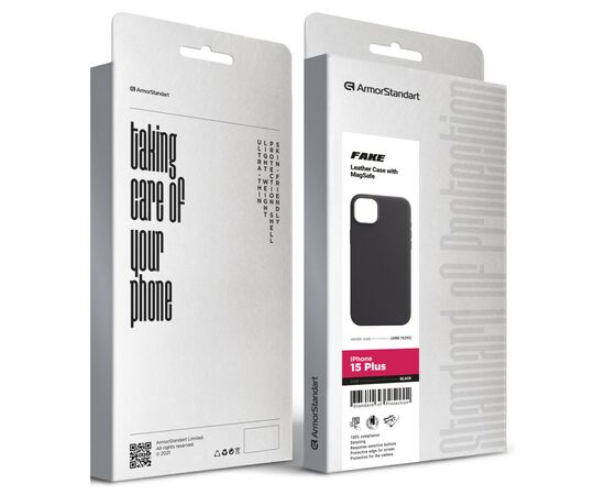 Чохол до мобільного телефона Armorstandart FAKE Leather Case Apple iPhone 15 Plus Black (ARM76293), зображення 5
