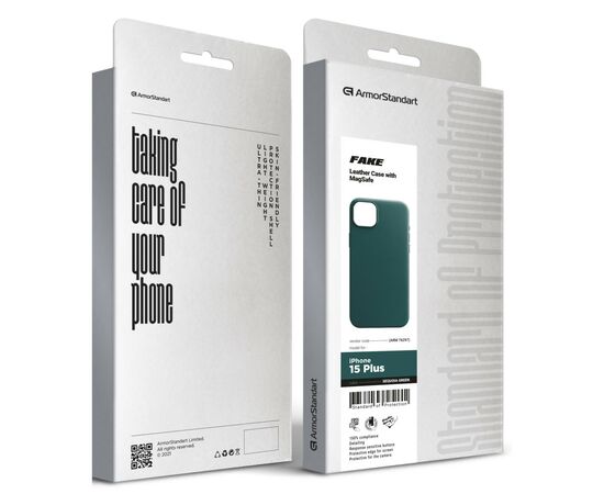 Чохол до мобільного телефона Armorstandart FAKE Leather Case Apple iPhone 15 Plus Sequoia Green (ARM76297), зображення 5